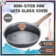 [NZ] 28cm NON STICK GRANITE STONE PAN WOK / granite cookware  / Kuali Batu / stone pan / coating / k