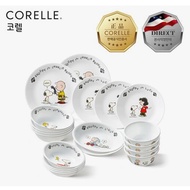 Corelle Snoopy Tableware Set Ribbon Edition 19P Dinnerware Bowls and Plates