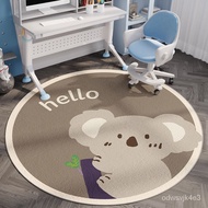 X❀Yround Carpet Children's Study Computer Desk Cartoon Floor Mat Rocking Chair Foot Mat Bedroom Cosmetic Chair Mat Cryst