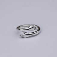 cincin batu lelaki ring for men cincin lelaki Original Design < I Will Give You a Hug > 925 Thai Sil