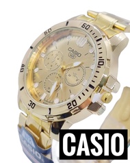 กันน้ำ พร้อมกล่อง นาฬิกาข้อมือผู้ชาย casioสีทอง และสีเงิน นาฬิกาผู้ชาย นาฬิกาคาสิโอ้ สายเหล็กสีทอง หน้าปัดทอง RC703
