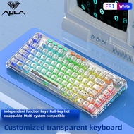 AULA F81 3mode BT/2.4G/Wired Mechanical Keyboard Hot Swappable Shine Through RGB Customed Gasket 400