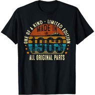 Men's cotton T-shirt 62th Birthday Gifts Men Women Vintage 1963 Original Parts T-Shirt Fast Shipping
