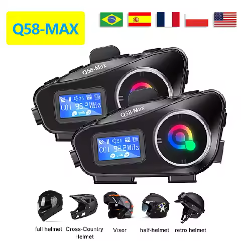 Q58 Max Motorcycle Helmet Bluetooth Intercom Supports Multi-Scene Mixed Music Sharing Intercom Dista
