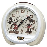 SEIKO FD483C Alarm Clock Table clock Table Analog Ivory 130 x 140 96mm Mickey Mouse Minnie Disney Time