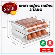 Fridge egg tray with smart 2-layer design and high-end self-rolling eggs