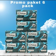 Tissue chloe/ chloe 200'sheet facial tissue bundled/ 6 packs