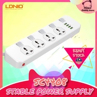 [100% Original] LDNIO SC4408 Power Socket Extension Adapter Power Supply Strip Charger With 4 Power 