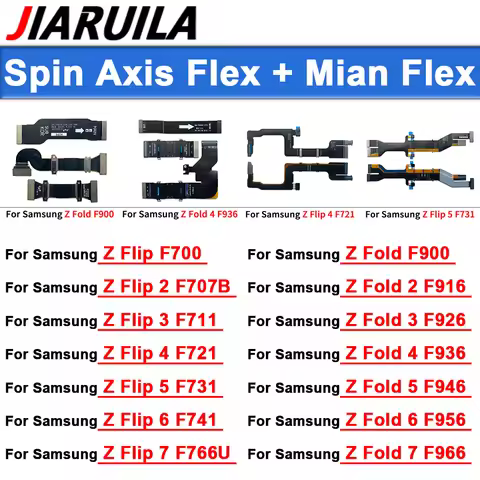 Spin Axis Flex Cable For Samsung Z Fold 2 3 4 5 6 7 Main Board Connector LCD Display Flex Cable For 