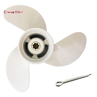 Outboard Propeller White Propeller Aluminium Alloy Propeller for  6Hp 8 1/2 X7 1/2 Boat Motor Screw 