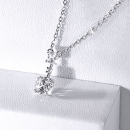 SWAN - Solitaire Princess Necklace สร้อยคอยาวเงินแท้ พร้อมจี้เพชร Cubic Zirconia