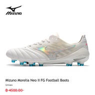 รองเท้าฟุตบอลของแท้ MIZUNO รุ่น Morelia Neo II FG/white การเลือก ที่แตกต่างความสุข ที่แตกต่างกัน
