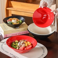 Household Commercial Dessert Bowl Fruit Salad Bowl Instant Noodle Bowl Spicy Hot Color Glaze Craft C