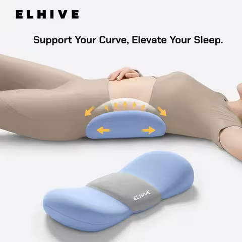 Butterfly-Shape Back Pillow: 3D Lumbar & Arc Cradle, Full Support for Back/Hips, All Sleep Positions