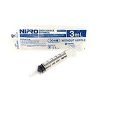 NIPRO SYRINGE 3ML LUER SLIP 100'S  (5 BOXES/PACK) EXPIRY 2029