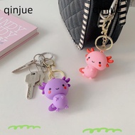 QINJUE PVC Pendant, Animal Ornaments Lovely Axolotl Charm Key Chain,  Pink Blue Fish for Pet Lovers 