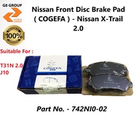 Nissan Front Disc Brake Pad ( COGEFA ) - Nissan X-Trail 2.0 T31N ( 742NI0-02 )