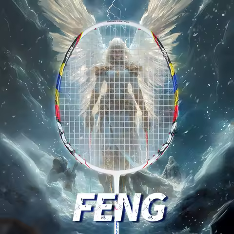 ALPSPORT FENG 8U Full Carbon Fiber Badminton Racket, High-Elastic Shaft, with Grip Tape, Offensive R