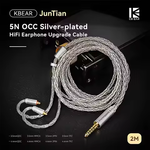 KBEAR JunTian 2M 16 core Single Crystal Copper Silver-plated with 224 cores precision braided design