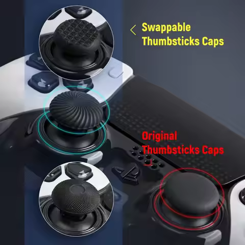 Replacement Thumbstick Caps for PS5 DualSense Edge Controller, Adjustable Thumb Stick Grips for Dual