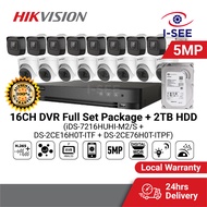 [Harga Borong] HIKVISION 5MP High Resolution CCTV Set 16CH DVR iDS-7216HUHI-M2/S w 2TB HDD &amp; 16 Indoor/Outdoor Camera