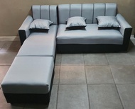 Lshape fabric light gray sofa set uratex foam