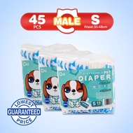 Qti Male Dog Diaper S Size 45’s for 2-4KG Male Dog Wraps Pet Disposable Diapers