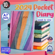10Q Pocket Size Mini Diary Planner 2024 Weekly View Fancy Calendar Stationery