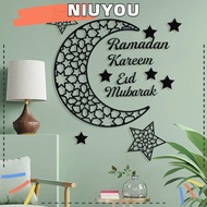 NIUYOU Wall Sticker, Removable DIY Mirror Stickers,  Arylic Ramadan Decors Home Decorations Eid Mubarak Wall Decal