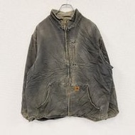 二手 Carhartt Duck Active 夾克，搭配 Boa 內襯，灰色，XL 碼