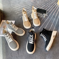 YK8 Ready Stock British style Pocket canvas Martin boots high top Breathable Short boot