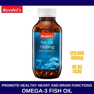 (Exp 1/26) Kordels Fish Oil 1500mg + Vitamin D3 120 softgels to promote healthy heart and brain func