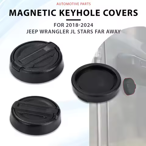3Pcs Magnetic Keyhole Covers for 2018-2024 Jeep Wrangler JL & Gladiator JT Car Door Key Hole Trim Co