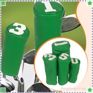 [Dong] 4 Pieces Golf Club Covers Headcovers Driver Fairway Hybrid Golfer Gift Wear Resistant PU Leat