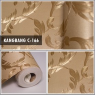 WALLPAPER DINDING DAUN VINYL BERTEKSTUR, TIMBUL &amp; TEBAL