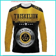 ╱ ☺ Tau Gamma Phi triskelion Frat brotherhood 55 th Anniversary long Shirt Full Sublimation00161