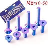 FLAWLESSTI M6×10-50 Gr5 Titanium Bolt For ADV 160 PCX 160 Giorno 125 Wave 125 Xmax 300 Tmax 560 R1 Z