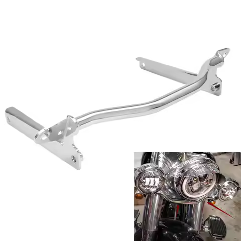 Motorcycle Chrome Passing Lamp Light Bar Mount Fit For Harley Heritage Softail Fatboy FLSTF Heritage