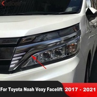 Front Head Light Lamp Eyebrow Trim For Toyota Noah Voxy R80 Mid 2017-2021 Facelift Chrome Car Access
