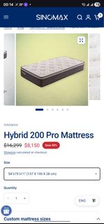 SINOMAX Hybrid 200 Pro 雙人Double Size床褥