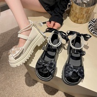 French Mary Jane Shoes Women Fashion Pearl Shoes Thick-Soled Thick-Heeled Shoes