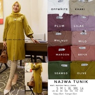 Najwa Tunik By Nck Label Atasan Wanita Polos Bahan Rayon Twill Zara