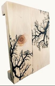 日本檜木 純手工製作每張皆獨特花紋樣式 鹿角蕨上板板材