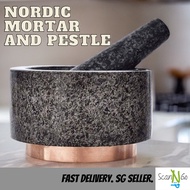 [SG Seller] Mortar And Pestle Rose Gold Marble Grinder for grinding herbs, wet and dry ingredients Batu Lesung