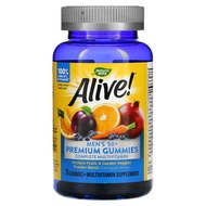 Nature's Way, Alive! Men's 50+ Premium Gummies, Complete Multivitamin, Orange, Grape & Cherry, 75 Gu