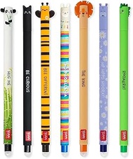 LEGAMI Set of 7 erasable gel pens with thermal sensitive ink, ink color gamut and keg patterns, 0.7m