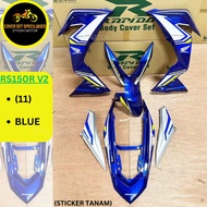 (STICKER TANAM/AIRBRUSH) RAPIDO COVER SET HONDA RS150 RS150R V2 V3 (11) BLUE