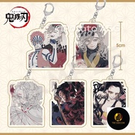 Kokushibou Keychain Anime Demon Slayer Acrylic Douma Akaza Backpack Bag Decoration Accessory
