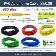 [1 meter] Fajar Cables Wayar 28/0.26 28/0.26MM (1.50mm²), 16 AWG, Car/Lorry Automotive Cable Auto Wi
