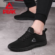 Peak Men's Shoes Running Shoes Spring Summer Mesh Shoes Casual Shoes Men's Mesh Breathable Black Sne